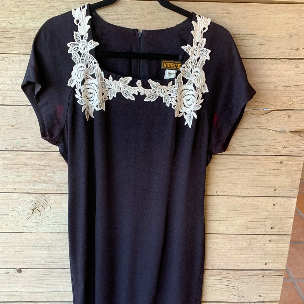 Vintage VirgoII dress. Excellent quality, lace details inside hems.